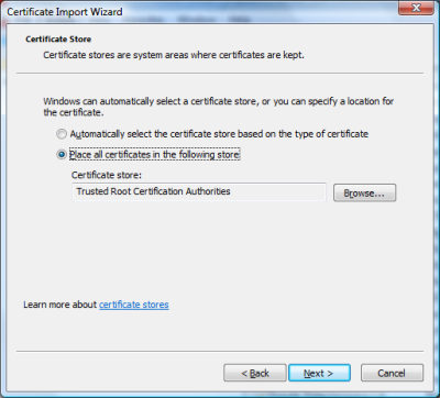 MMC certificate store MMC certificate store
