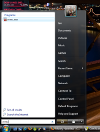 Run MMC from the Start menu