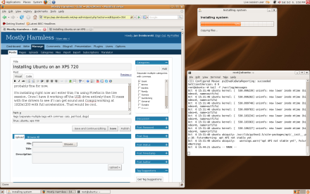 Ubuntu 7.10 beta being installed