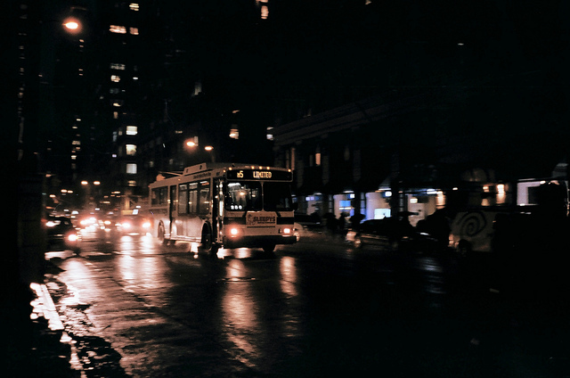 Late night February 2013 in midtown Manhattan shot with an Olympus Trip 35